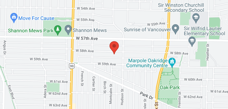 map of 1324 W 58TH AVENUE